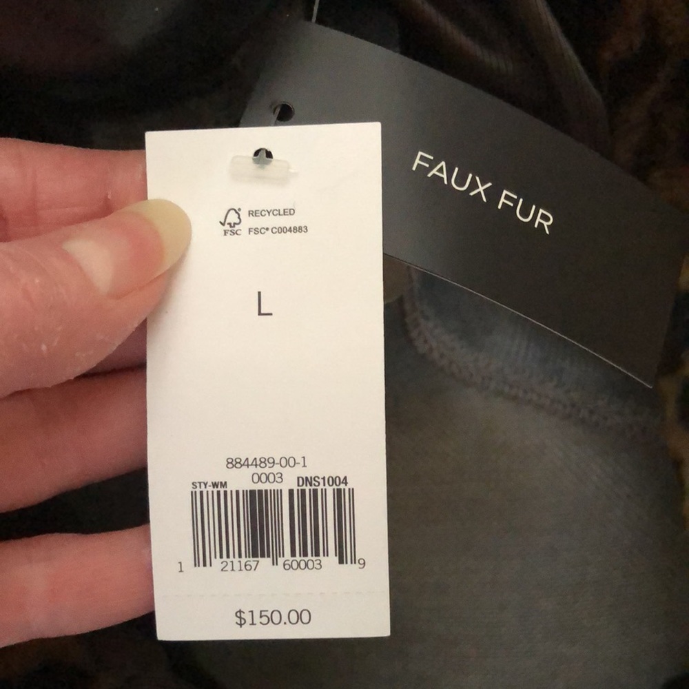 NEW Banana Republic Women’s Faux Fur Leopard jacket.  Size L - Picture 10 of 11